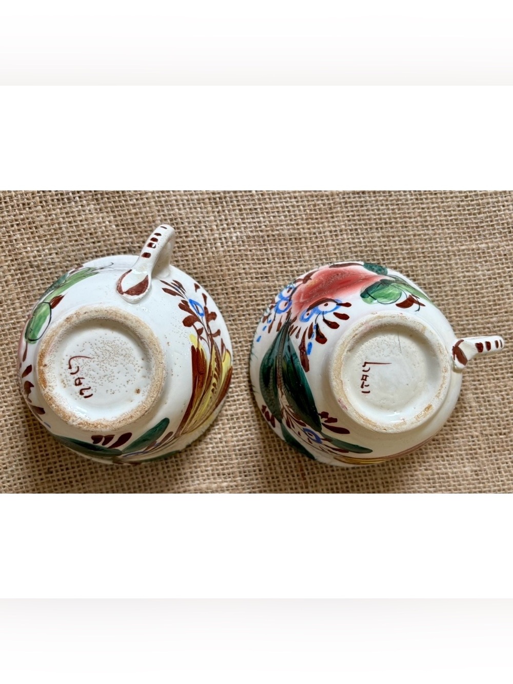 Vintage Italy Art Pottery Nove Rose Snack Plate Tray And Mug Cup Set Cottagecore - Picture 7 of 14